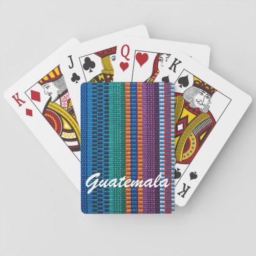 Traditional Guatemala fabric weave custom text Poker Cards