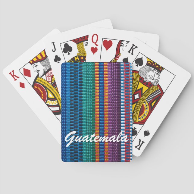 Traditional Guatemala fabric weave custom text Poker Cards (Back)
