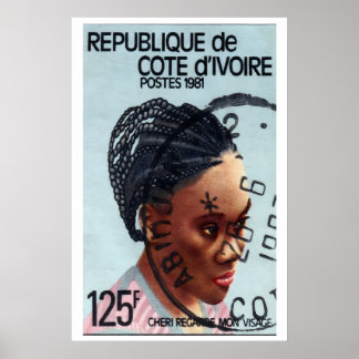 Traditional Hairstyle - Vintage African Art Poster