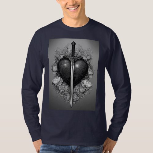 Traditional Heart Cupid Bow and Arrow Tattoo T_Shirt