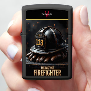 Traditional Helmet Gloved Hands Last Duty Zippo Lighter