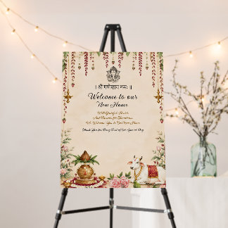 Traditional Hindu Housewarming Welcome Board