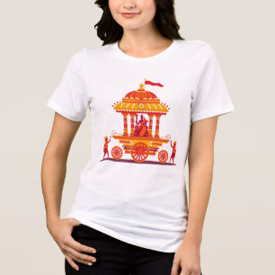 Traditional Hindu Rath Yatra Chariot Illustration Tri-Blend Shirt
