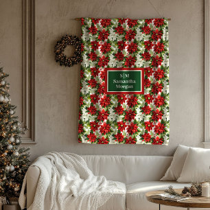 Traditional Holiday Blanket Chic Poinsettia Gift