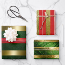 Traditional Holiday Collection Luxury Bold  Wrapping Paper Sheets