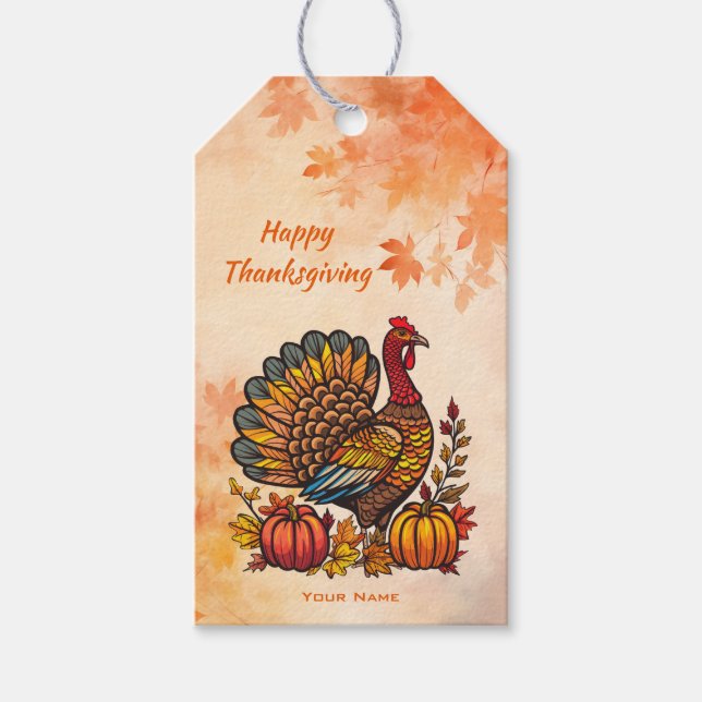 Traditional Holiday Thanksgiving Gift Tag (Front)