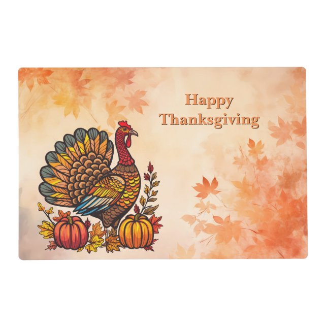 Traditional Holiday Thanksgiving Paper Placemat (Front)