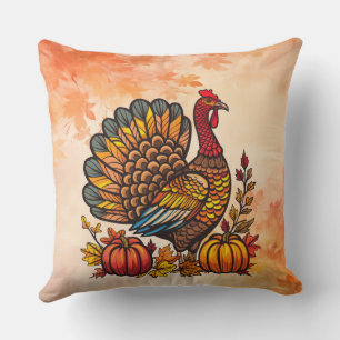 Traditional Holiday Thanksgiving Throw Pillow