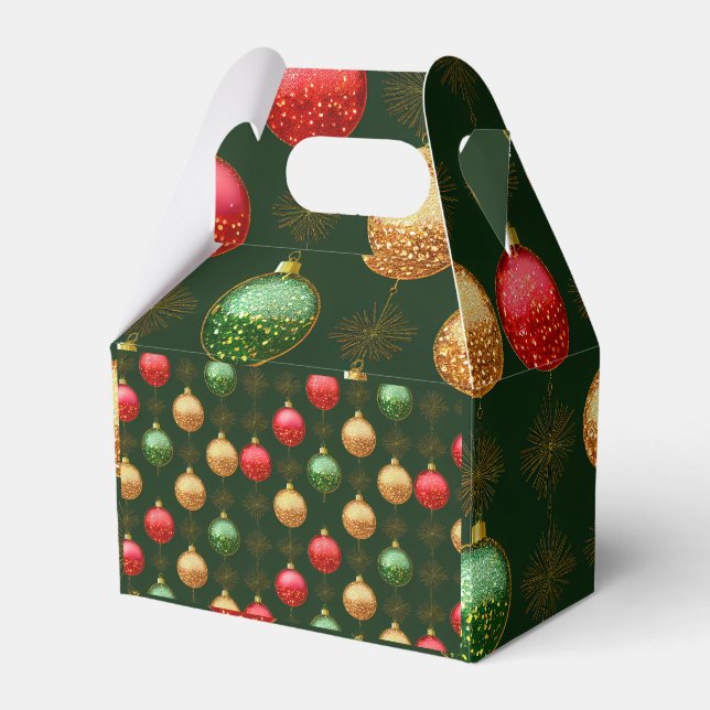 Traditional Holidays Collection Colorful Ornament Favor Boxes (Front Side)
