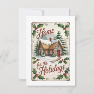 Traditional Holly Wreath Housewarming Gift Invitation