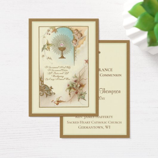 Traditional Holy Card Chalice First Holy Communion (Desk)