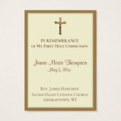 Traditional Holy Card Chalice First Holy Communion (Back)