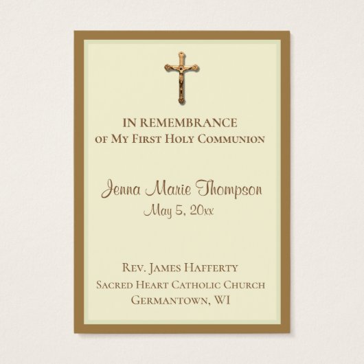 Traditional Holy Card Chalice First Holy Communion (Back)
