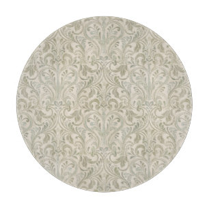 Traditional Home Decor Classic Cream Damask Flouri Cutting Board