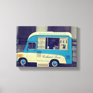 Traditional ice cream vintage cute truck canvas print