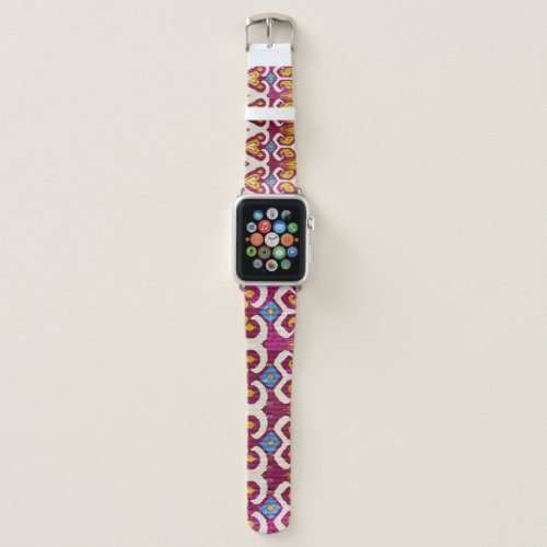 Traditional ikat fabric design apple watch band