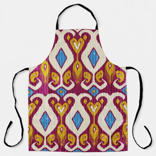Traditional ikat fabric design apron