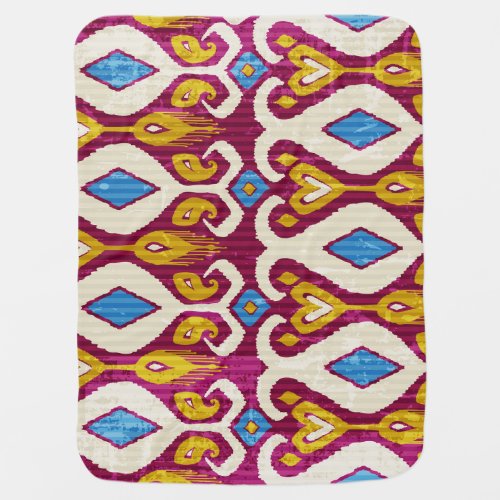 Traditional ikat fabric design baby blanket
