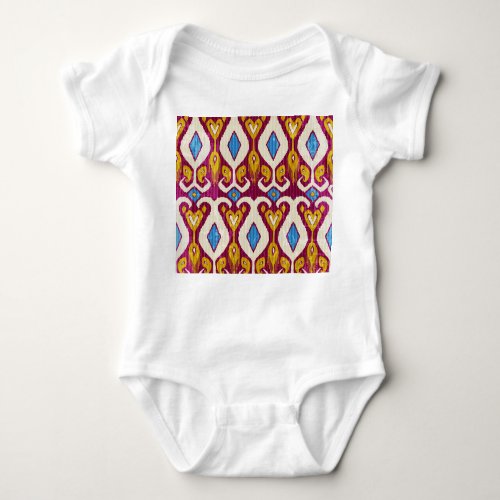 Traditional ikat fabric design baby bodysuit
