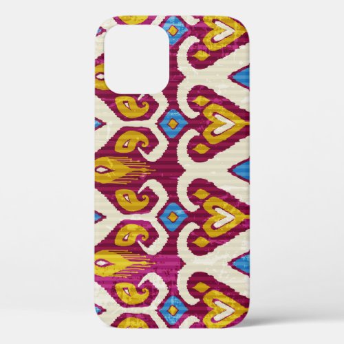 Traditional ikat fabric design iPhone 12 case