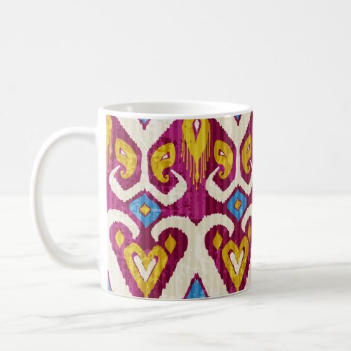 Traditional ikat fabric design coffee mug