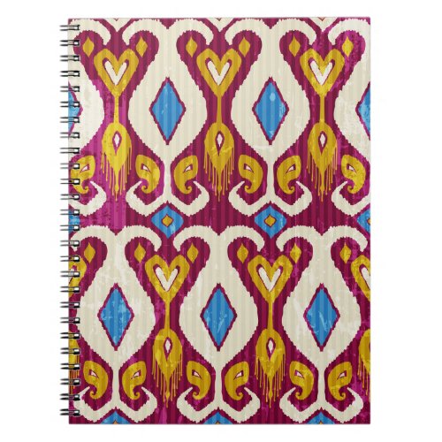 Traditional ikat fabric design notebook