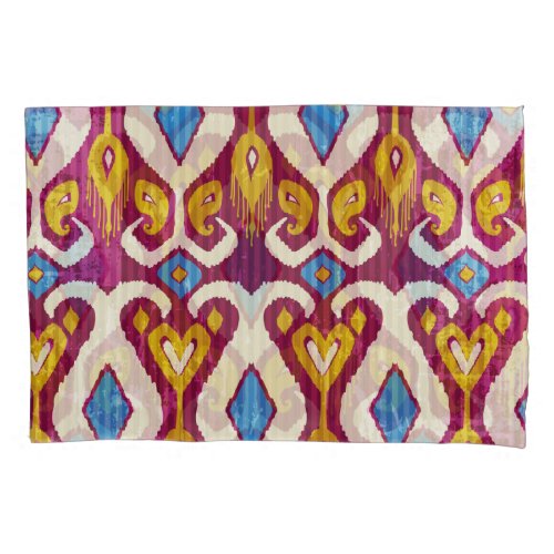 Traditional ikat fabric design pillow case