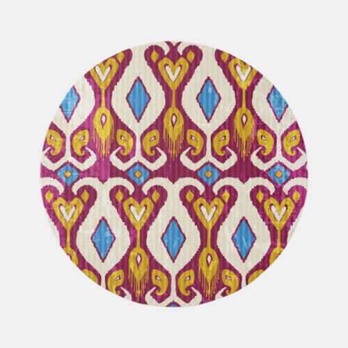Traditional ikat fabric design rug