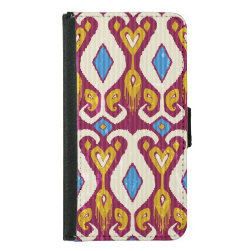 Traditional ikat fabric design samsung galaxy s5 wallet case