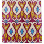 Traditional ikat, fabric design shower curtain