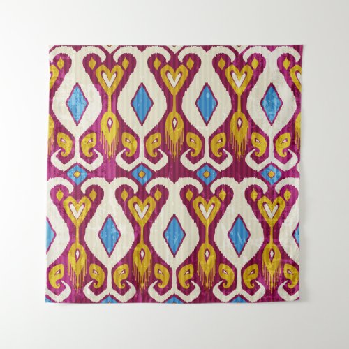 Traditional ikat fabric design tapestry