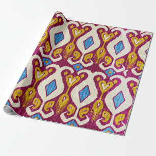 Traditional ikat fabric seamless pattern wrapping paper
