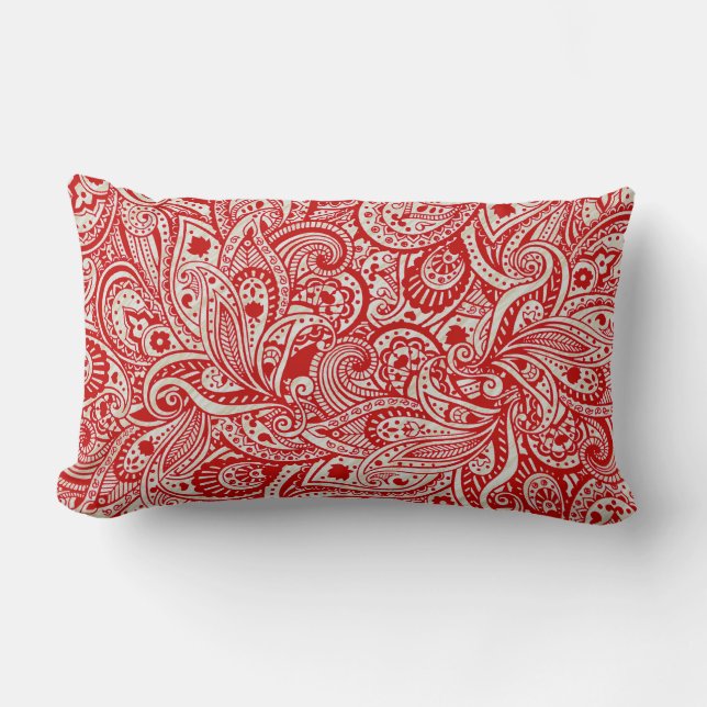 Traditional India Block Print Paisly Pillow (Front)