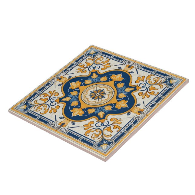 Traditional India Traditional Ornamental Art 1 Ceramic Tile (Side)