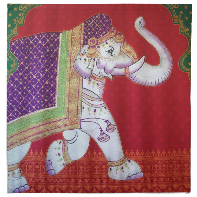Traditional Indian elephants American MoJo Napkin (Front)