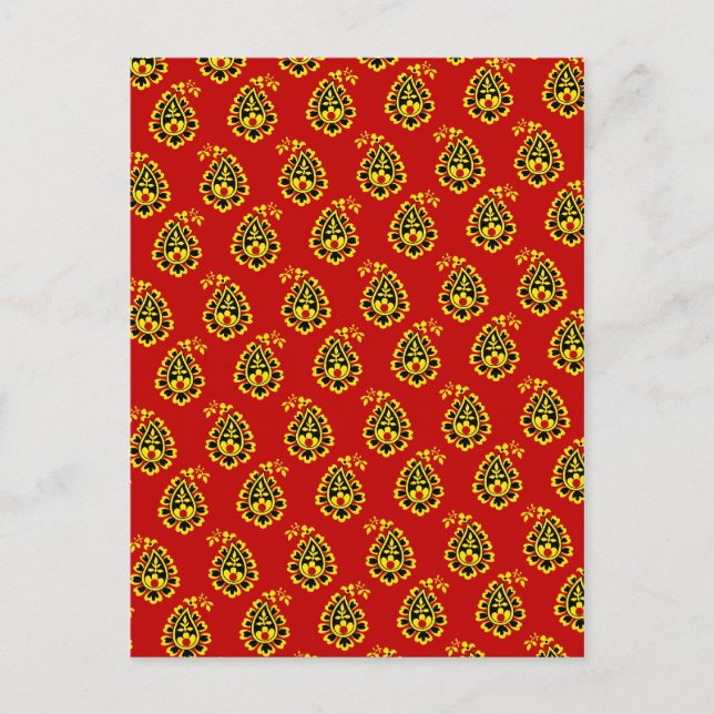 Traditional indian fabric design postcard (Front)