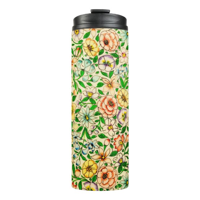 Traditional Indian floral pattern Thermal Tumbler (Front)