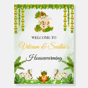 Traditional Indian Housewarming Welcome Board