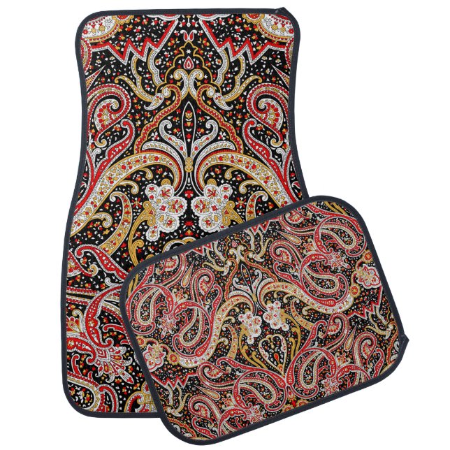traditional indian paisley pattern car floor mat (Set)