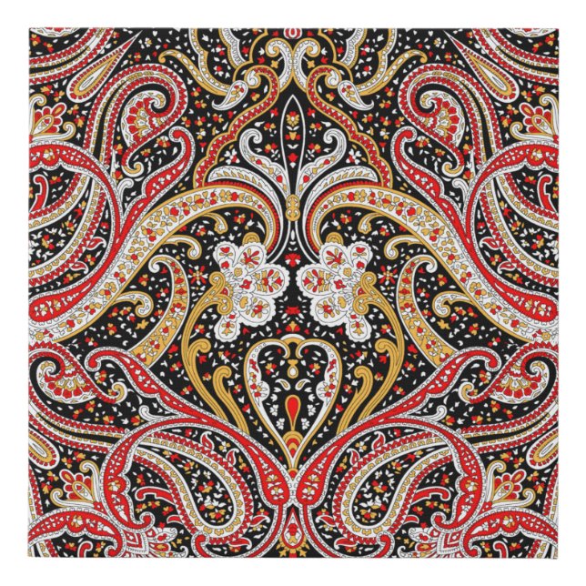 traditional indian paisley pattern faux canvas print (Front)