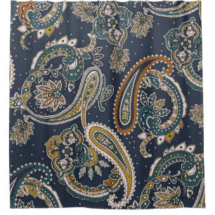 Traditional Indian Paisley pattern on backgroundpa Shower Curtain
