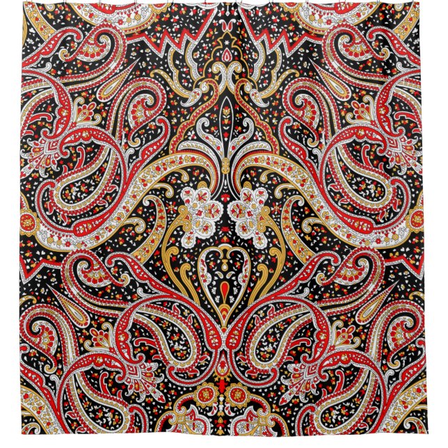 traditional indian paisley pattern shower curtain (Front)