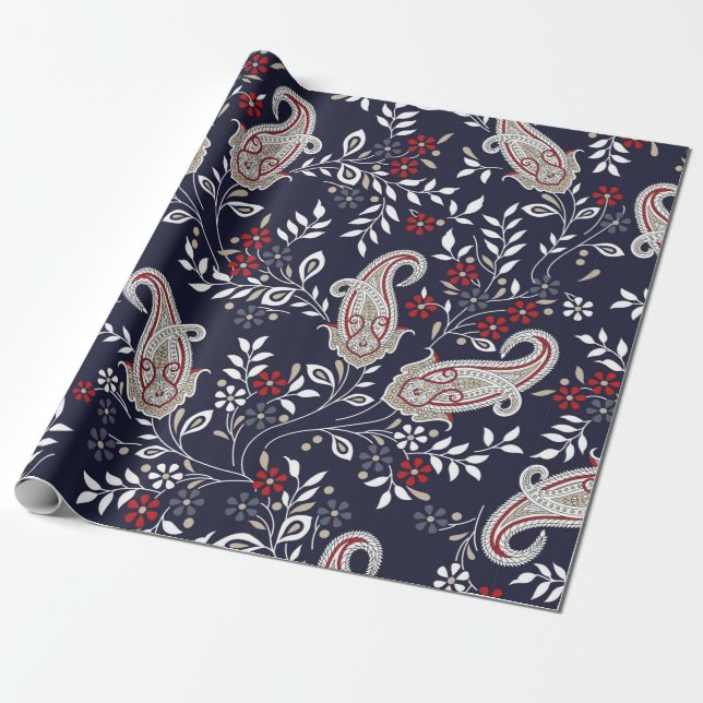 traditional Indian paisley pattern Wrapping Paper (Unrolled)