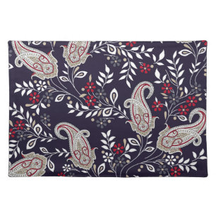 Traditional Indian paisley, seamless pattern. Cloth Placemat