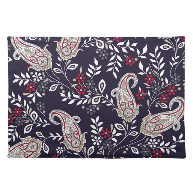 Traditional Indian paisley, seamless pattern. Cloth Placemat (Front)
