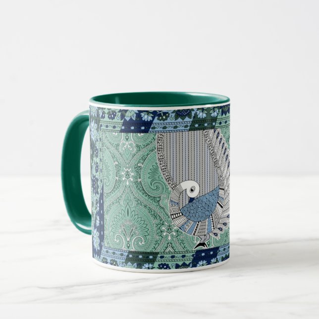 Traditional Indian Peacock  Mug (Front Left)