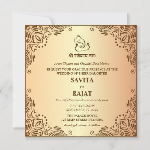Traditional Indian Wedding Invitation Card