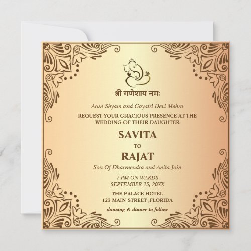 Traditional Indian Wedding Invitation Card