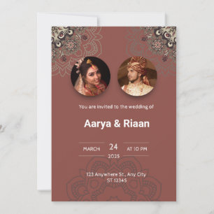 Traditional Indian Wedding Invitation in Red