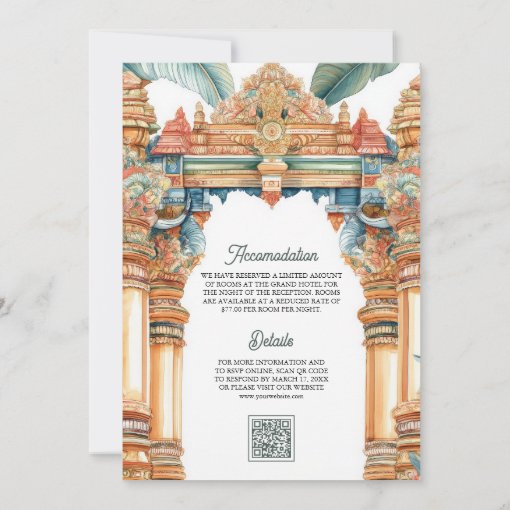 Traditional Intricate Arch South Indian Wedding Invitation | Zazzle